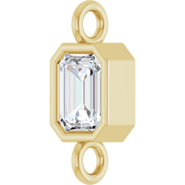 1/4 CT Natural Diamond Bezel-Set Link, 4.2 mm x 9.6 mm