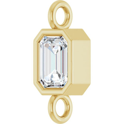 1/4 CT Natural Diamond Bezel-Set Link, 4.2 mm x 9.6 mm