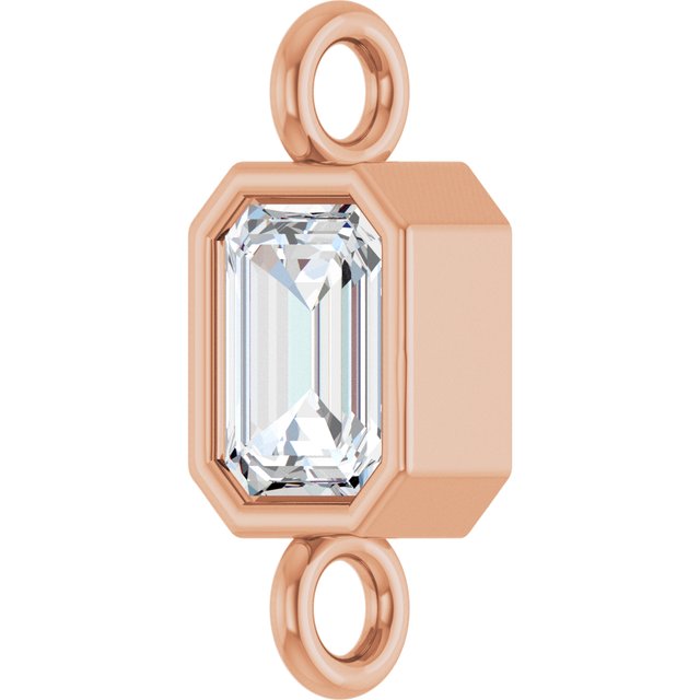 1/4 CT Natural Diamond Bezel-Set Link, 4.2 mm x 9.6 mm