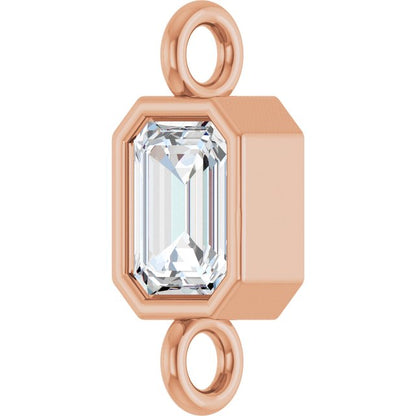 1/4 CT Natural Diamond Bezel-Set Link, 4.2 mm x 9.6 mm