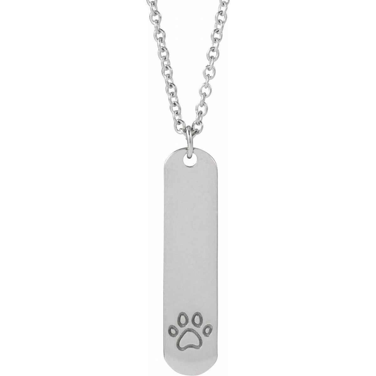 Engravable Paw Print 16-18" Necklace