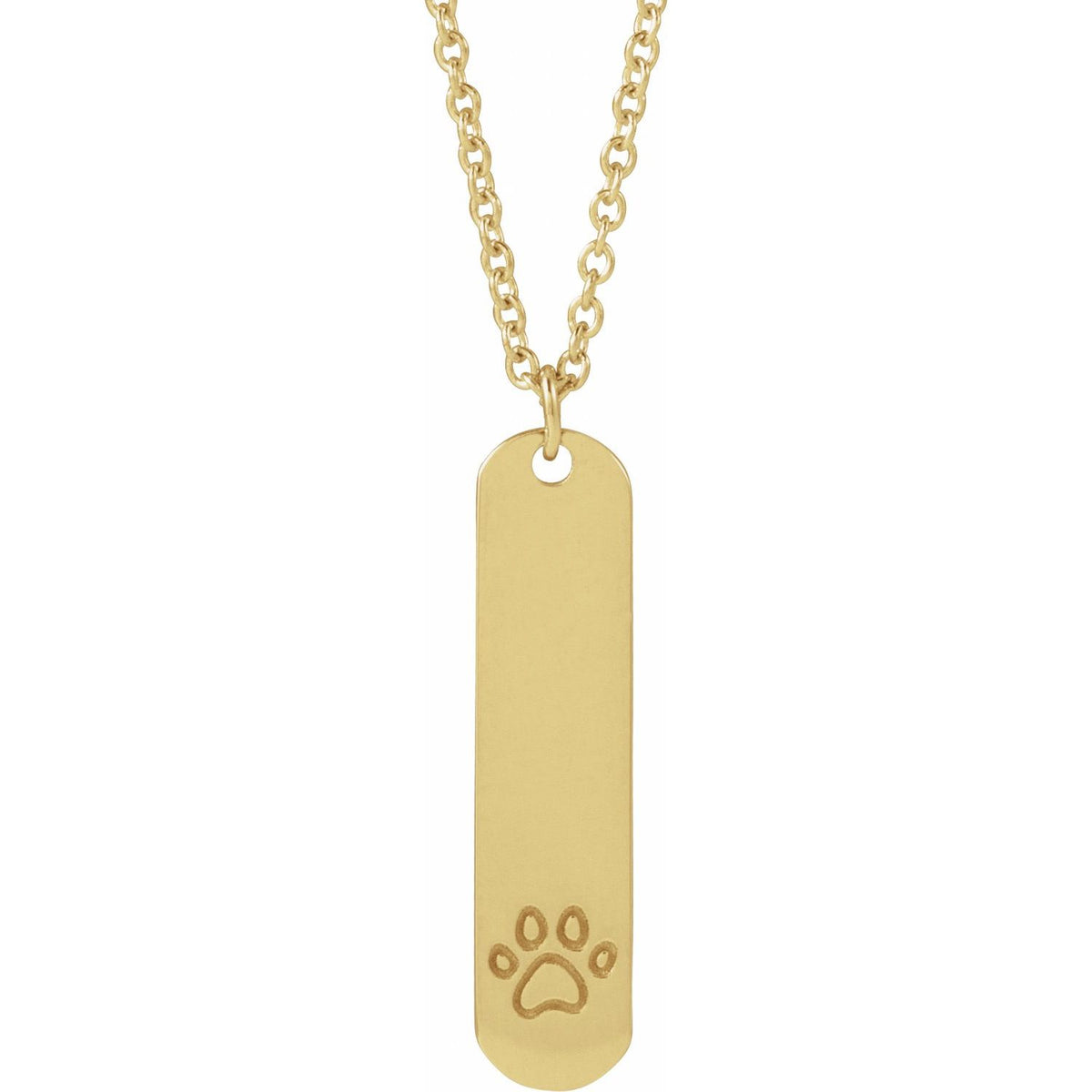 Engravable Paw Print 16-18" Necklace
