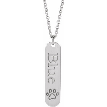 Engravable Paw Print 16-18" Necklace