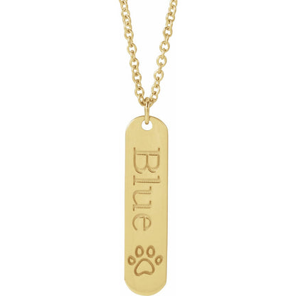 Engravable Paw Print 16-18" Necklace