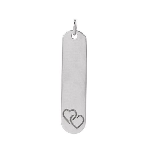 Sterling Silver Engravable Interlocking Hearts Pendant