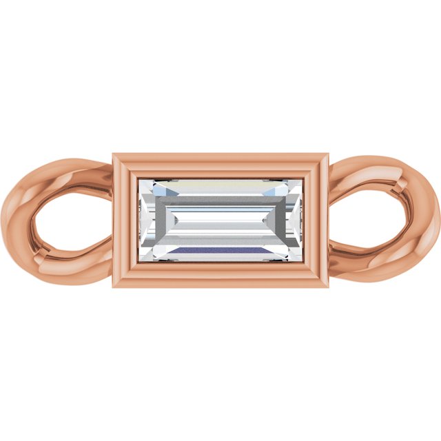 .06 CT Natural Diamond Bezel-Set Link, 2.5 mm x 8.1 mm