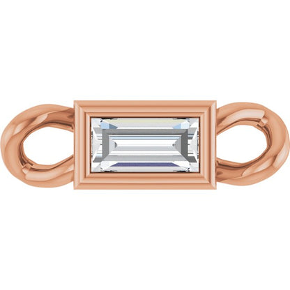 .06 CT Natural Diamond Bezel-Set Link, 2.5 mm x 8.1 mm