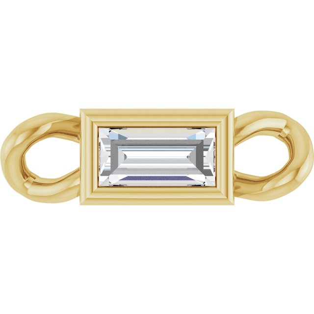 .06 CT Natural Diamond Bezel-Set Link, 2.5 mm x 8.1 mm