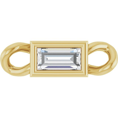 .06 CT Natural Diamond Bezel-Set Link, 2.5 mm x 8.1 mm