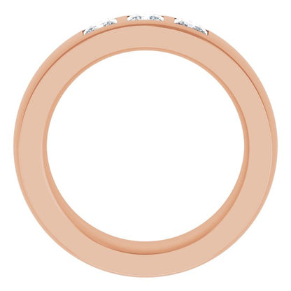 1/2 CTW Natural Diamond Band, 6 mm, Accented Stepped-Edge Comfort-Fit