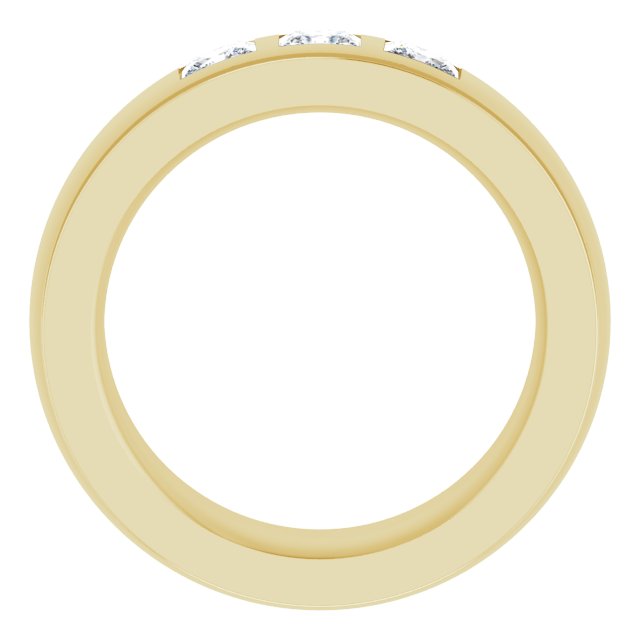 1/2 CTW Lab-Grown Diamond Band, 6 mm, Accented Stepped-Edge Comfort-Fit