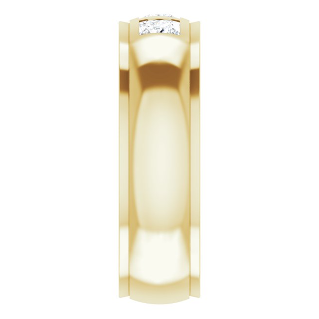 1/2 CTW Lab-Grown Diamond Band, 6 mm, Accented Stepped-Edge Comfort-Fit