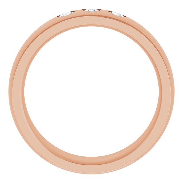 1/5 CTW Natural Diamond Band, 6 mm, Accented Stepped-Edge Comfort-Fit