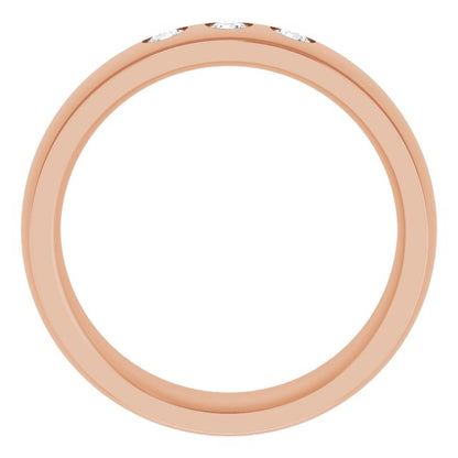 1/5 CTW Natural Diamond Band, 6 mm, Accented Stepped-Edge Comfort-Fit