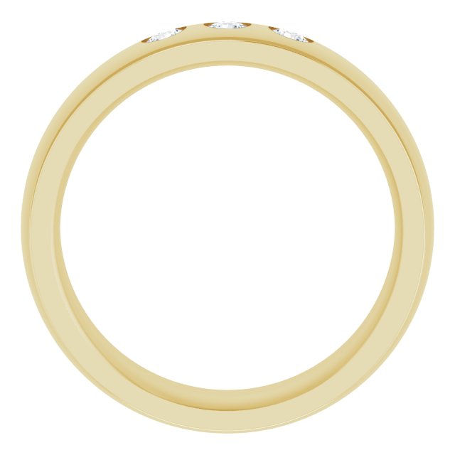 1/5 CTW Natural Diamond Band, 6 mm, Accented Stepped-Edge Comfort-Fit