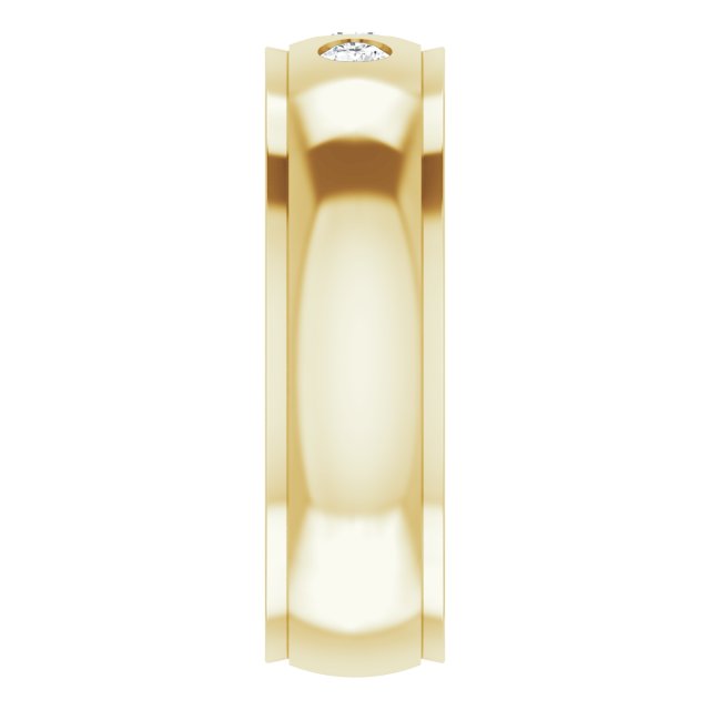 1/5 CTW Natural Diamond Band, 6 mm, Accented Stepped-Edge Comfort-Fit