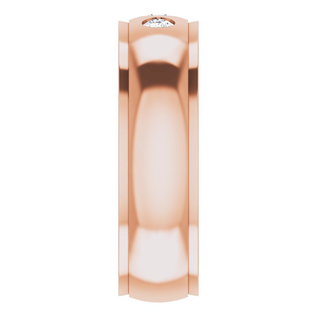 1/5 CTW Natural Diamond Band, 6 mm, Accented Stepped-Edge Comfort-Fit