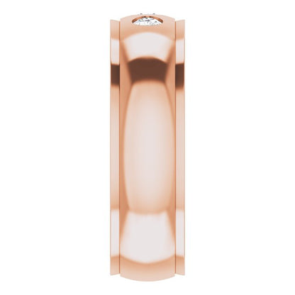 1/5 CTW Natural Diamond Band, 6 mm, Accented Stepped-Edge Comfort-Fit