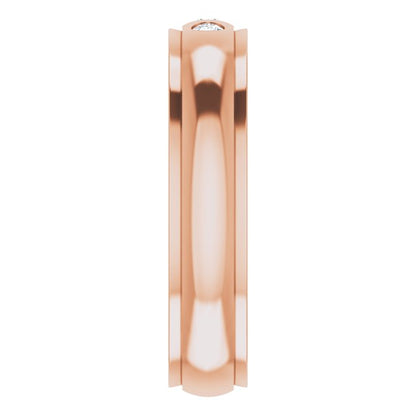 .06 CTW Lab-Grown Diamond Band, 4 mm, Accented Stepped-Edge Comfort-Fit
