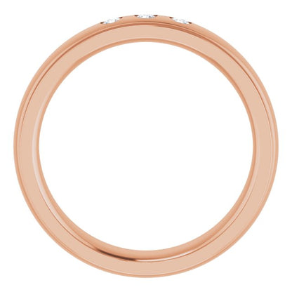 .06 CTW Natural Diamond Band, 4 mm, Accented Stepped-Edge Comfort-Fit