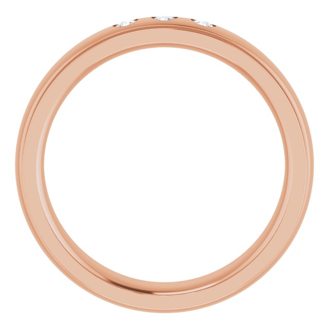 .06 CTW Lab-Grown Diamond Band, 4 mm, Accented Stepped-Edge Comfort-Fit