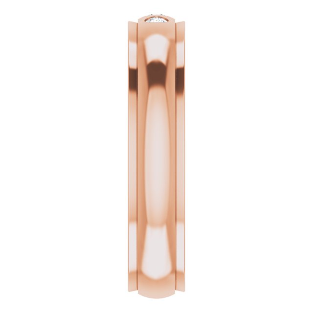 .06 CTW Lab-Grown Diamond Band, 4 mm, Accented Stepped-Edge Comfort-Fit