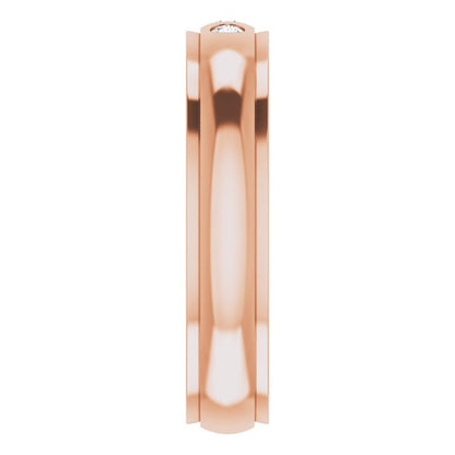 .06 CTW Lab-Grown Diamond Band, 4 mm, Accented Stepped-Edge Comfort-Fit