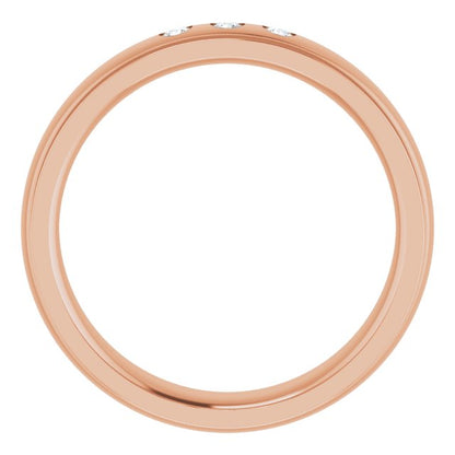.06 CTW Lab-Grown Diamond Band, 4 mm, Accented Stepped-Edge Comfort-Fit
