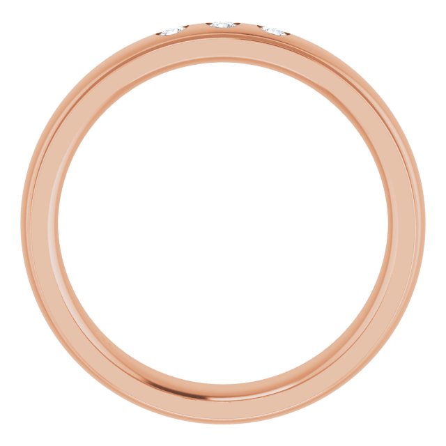 .06 CTW Natural Diamond Band, 4 mm, Accented Stepped-Edge Comfort-Fit