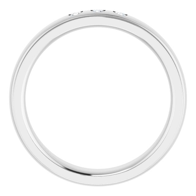 .06 CTW Lab-Grown Diamond Band, 4 mm, Accented Stepped-Edge Comfort-Fit