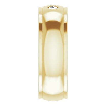 1/8 CTW Natural Diamond Band, 6 mm, Accented Stepped-Edge Comfort-Fit