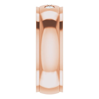 1/8 CTW Natural Diamond Band, 6 mm, Accented Stepped-Edge Comfort-Fit