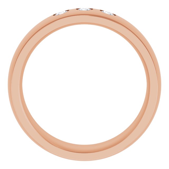 1/8 CTW Natural Diamond Band, 6 mm, Accented Stepped-Edge Comfort-Fit
