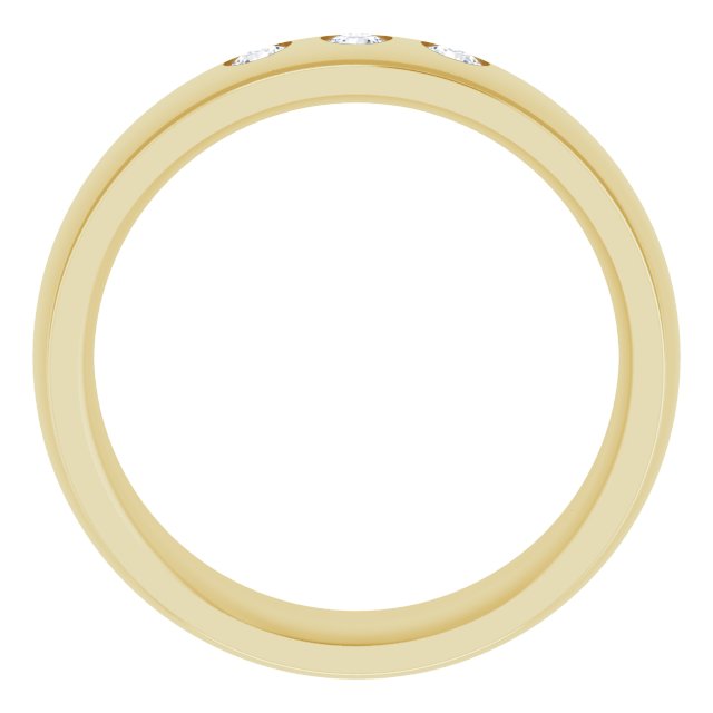1/8 CTW Natural Diamond Band, 6 mm, Accented Stepped-Edge Comfort-Fit