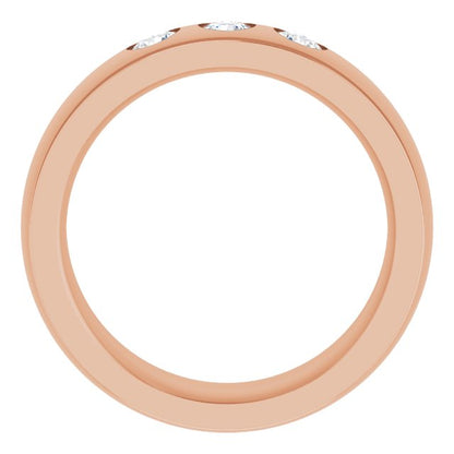 1/4 CTW Natural Diamond Band, 6 mm, Accented Stepped-Edge Comfort-Fit