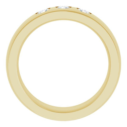 1/4 CTW Natural Diamond Band, 6 mm, Accented Stepped-Edge Comfort-Fit