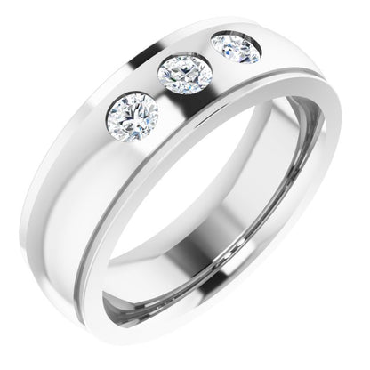 1/4 CTW Natural Diamond Band, 6 mm, Style 3