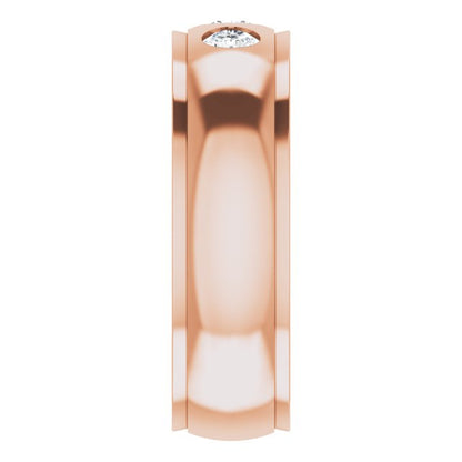 1/4 CTW Natural Diamond Band, 6 mm, Accented Stepped-Edge Comfort-Fit