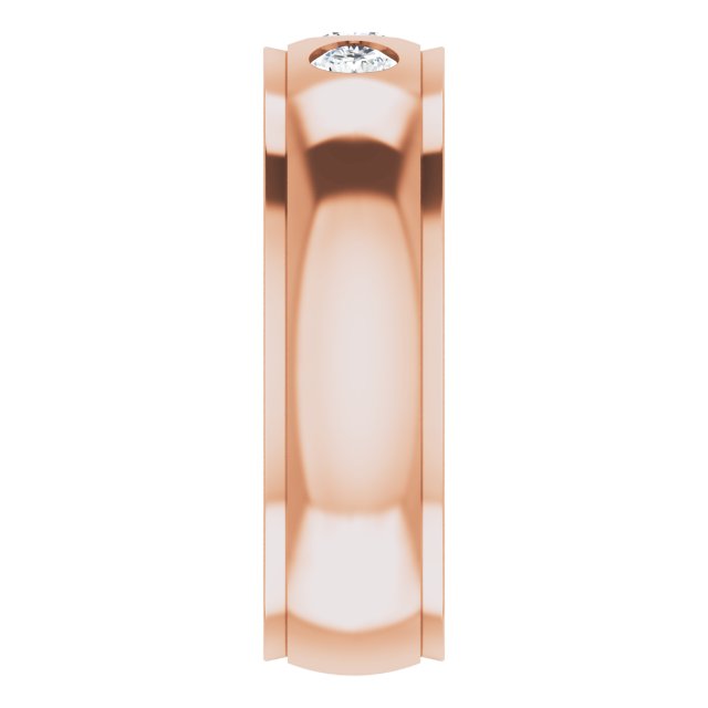1/3 CTW Lab-Grown Diamond Band, 6 mm, Accented Stepped-Edge Comfort-Fit