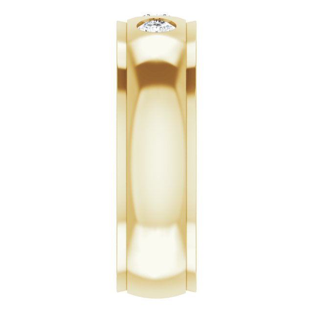 1/4 CTW Lab-Grown Diamond Band, 6 mm, Accented Stepped-Edge Comfort-Fit