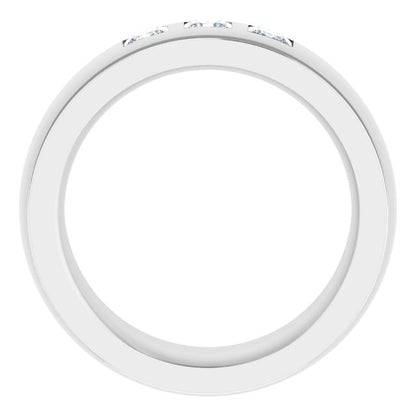 1/4 CTW Lab-Grown Diamond Band, 5 mm, Accented Stepped-Edge Comfort-Fit