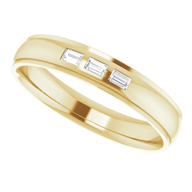 1/4 CTW Lab-Grown Diamond Band, 5 mm, Accented Stepped-Edge Comfort-Fit