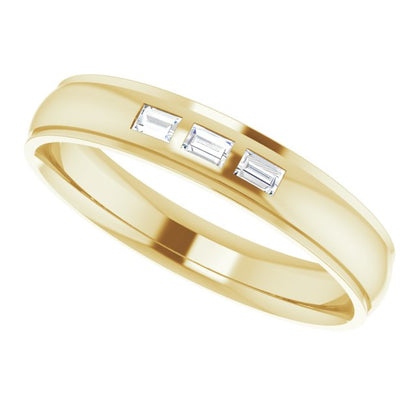 1/4 CTW Lab-Grown Diamond Band, 5 mm, Accented Stepped-Edge Comfort-Fit