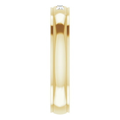 1/4 CTW Lab-Grown Diamond Band, 5 mm, Accented Stepped-Edge Comfort-Fit
