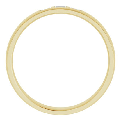 1/4 CTW Lab-Grown Diamond Band, 5 mm, Accented Stepped-Edge Comfort-Fit