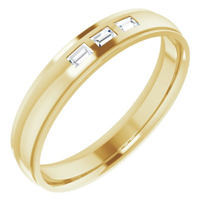 1/4 CTW Lab-Grown Diamond Band, 5 mm, Accented Stepped-Edge Comfort-Fit