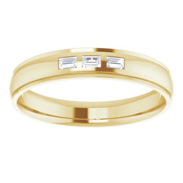 1/4 CTW Lab-Grown Diamond Band, 5 mm, Accented Stepped-Edge Comfort-Fit
