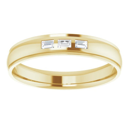 1/4 CTW Lab-Grown Diamond Band, 5 mm, Accented Stepped-Edge Comfort-Fit