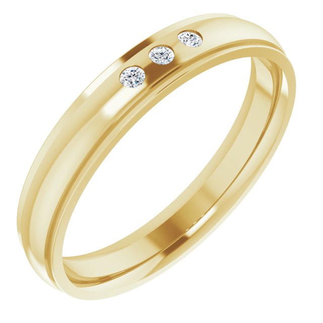 .05 CTW Natural Diamond Band, 4 mm, Accented Stepped-Edge Comfort-Fit