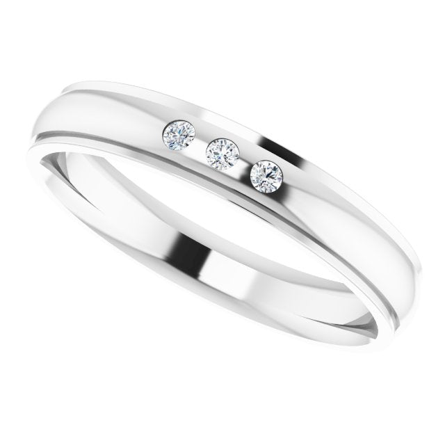 .05 CTW Natural Diamond Band, 4 mm, Accented Stepped-Edge Comfort-Fit